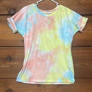 In Bloom Pink and Yellow Relaxed Short Sleeve Tee
